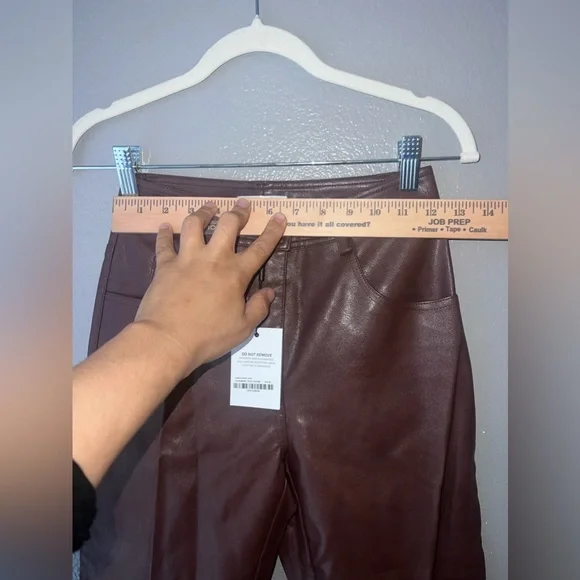 NWT MIAOU JUNIOR PANT IN BROWN VEGAN LEATHER XS - Picture 7 of 8